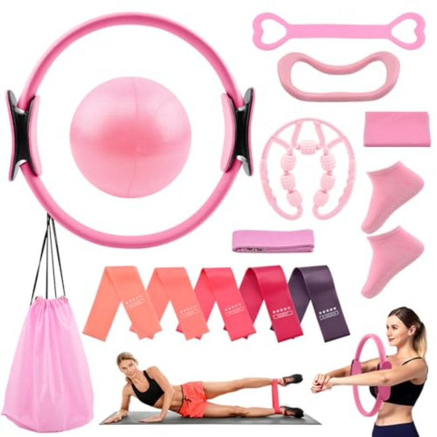 Pilates Yoga Resistance Ring - Pilates Essentials Kit for Women, 14