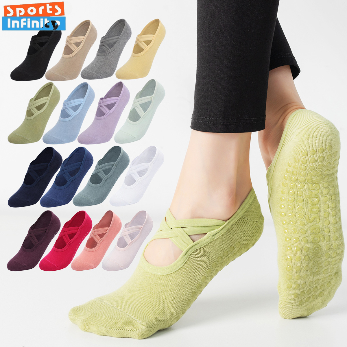 Pilates Yoga Ballet - Fashion Cross Straps Backless Yoga Socks
