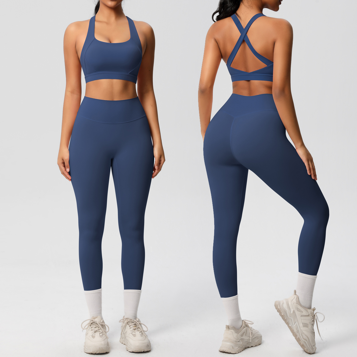 Pilates Yoga Leggings - 2 Pieces Sportswear Yoga Set Gym