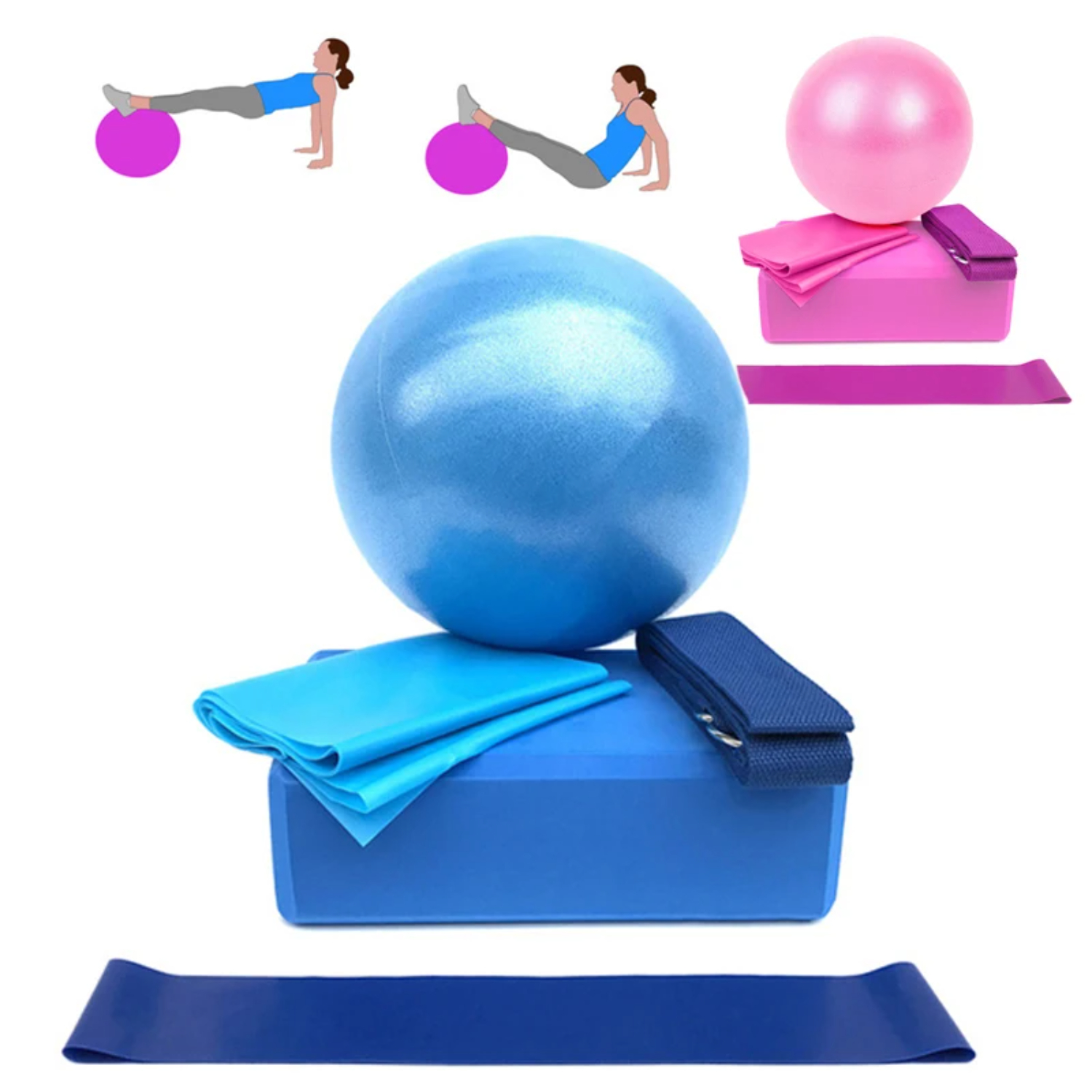 5Pcs Yoga Ball Kits And Sets   - Pilates Yoga Block Exercises avis et prix