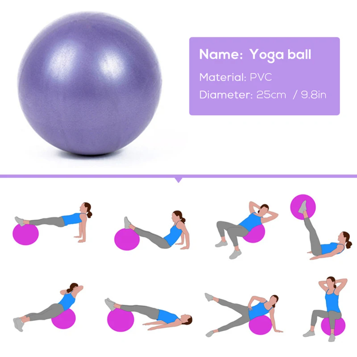 5Pcs Yoga Ball Kits And Sets   - Pilates Yoga Block Exercises avis et prix