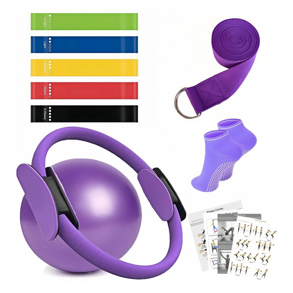 9Pcs/Set Yoga Fitness Kit with - Pilates Yoga Resistance Ring avis et prix