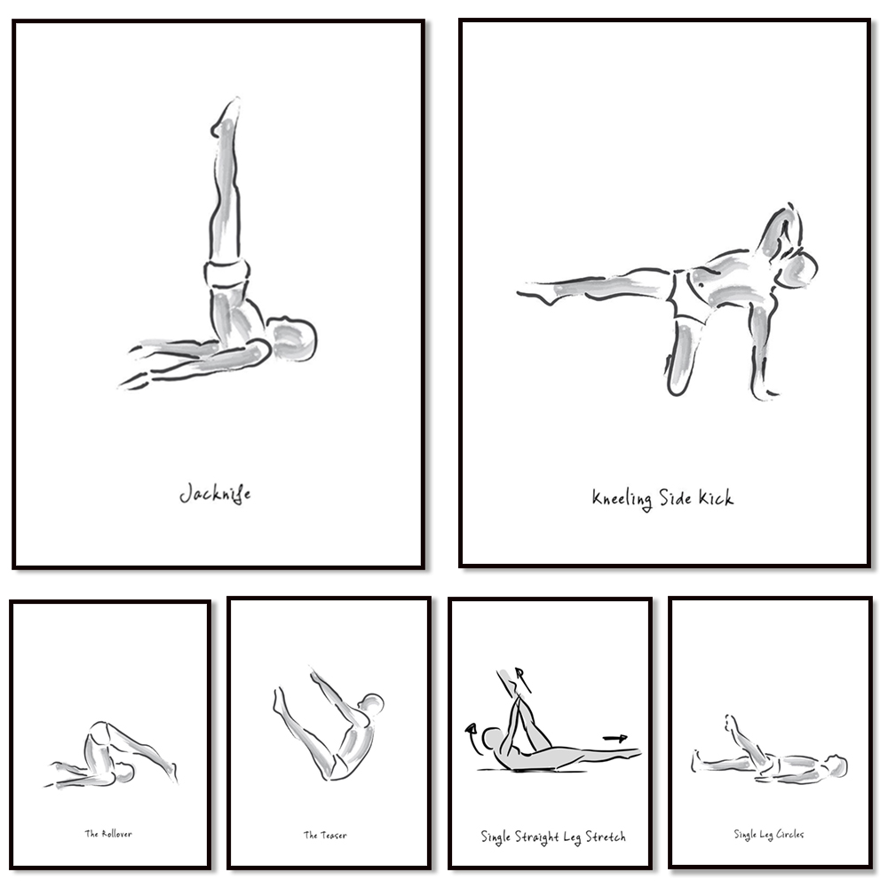 Pilates exercise black and whi - Pilates Yoga Combined avis et prix