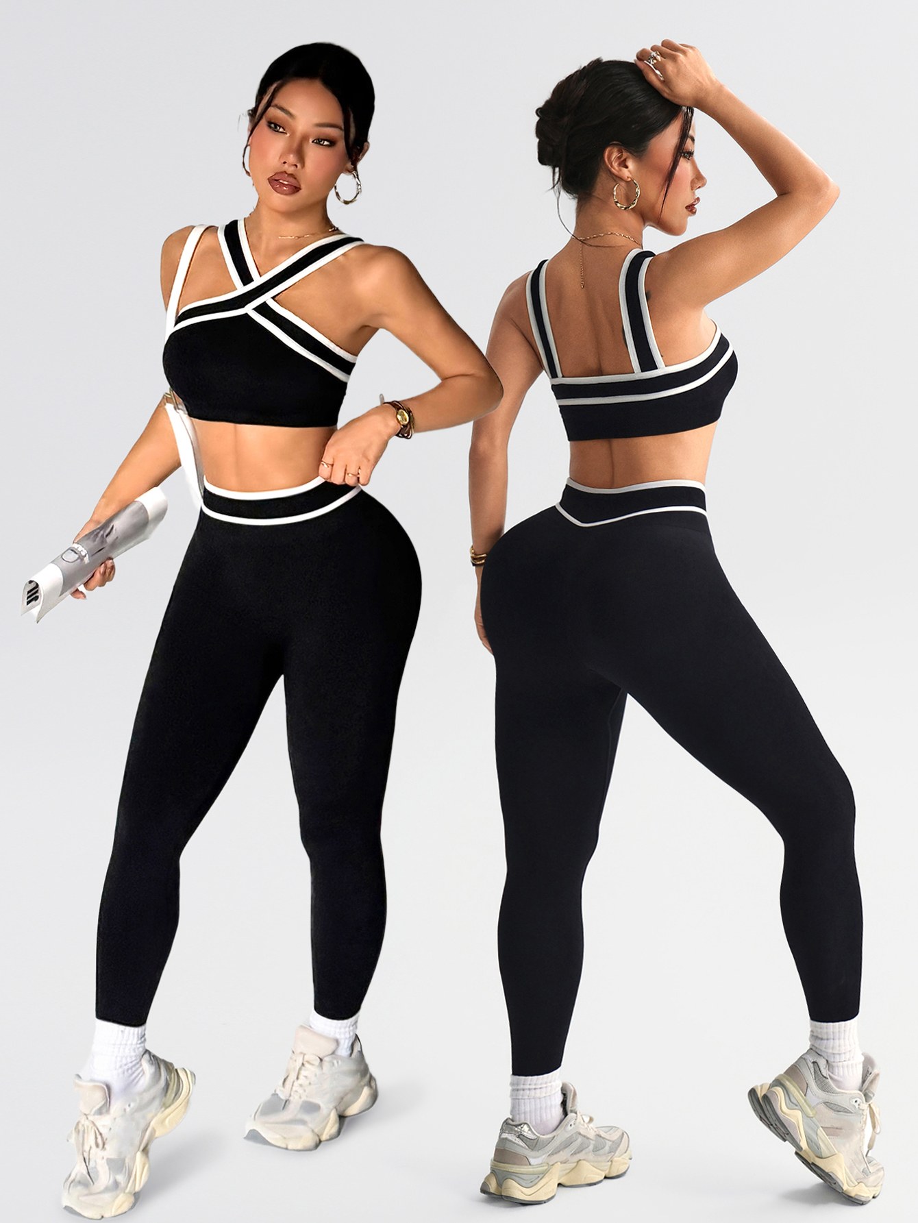 2 pcs Women Seamless Yoga Sets - Pilates Yoga Leggings avis et prix